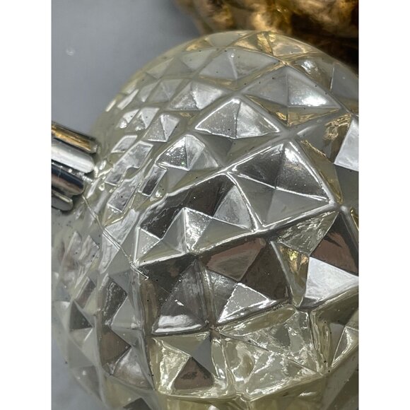 set of 5 Christmas ornament bulbs silver gold glitter graphic assorted READ - Picture 4 of 5